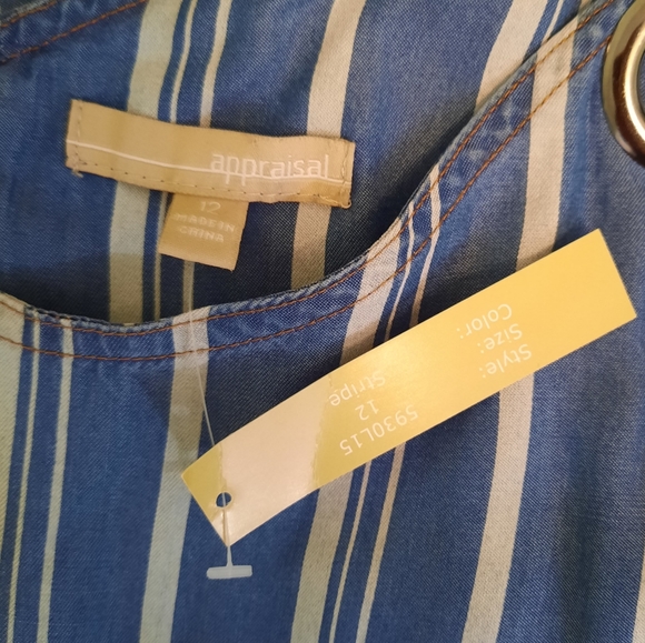 Appraisal Nautical stripe lightweight sundress sz 12 NWT *2 - Picture 4 of 7